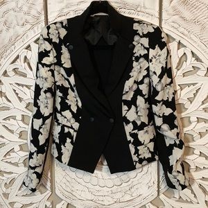 Vintage Rachel Roy Blazer Black Floral Size 4